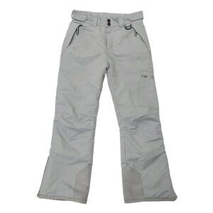 Swiss ALPS Cargo Snow Pants Kids Medium 10/12 Gray Insulated Ankle Zip Winter